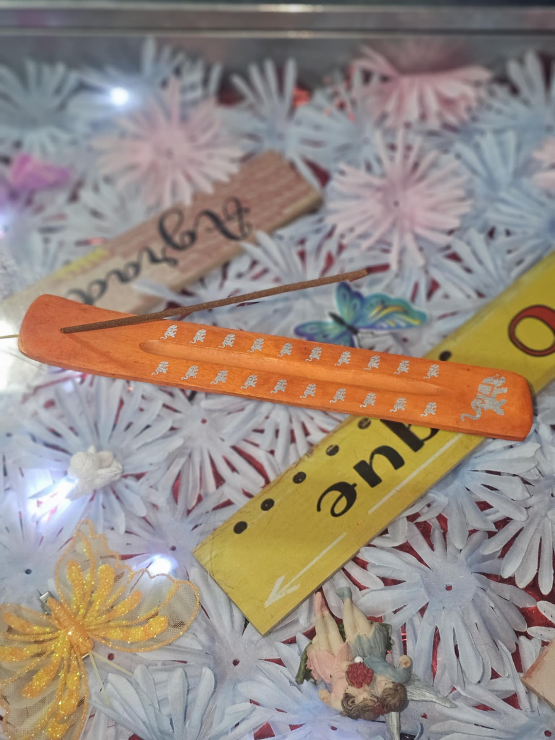 Porta-Incenso de Madeira Colorido 4