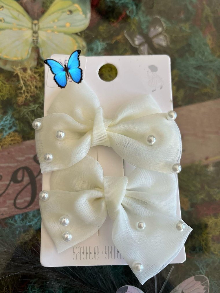 Laços de Cabelo Elegantes com Pérolas 3