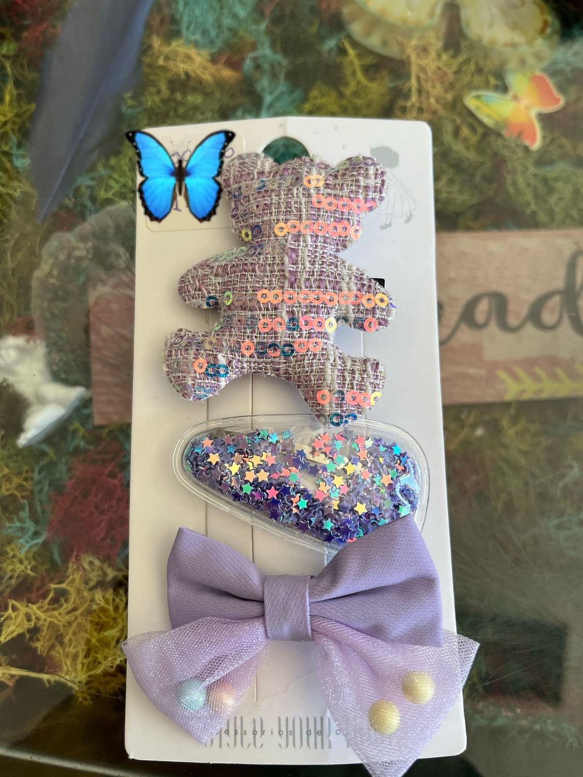 Presilhas de Cabelo com Laço e Apliques Brilhantes 1