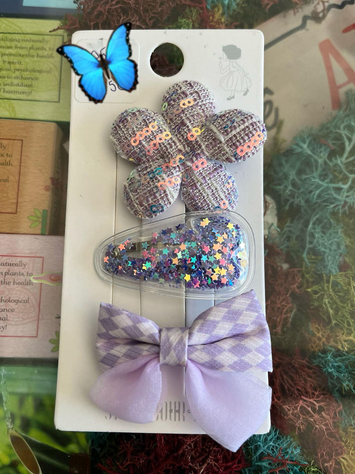 Presilhas de Cabelo com Laço e Apliques Brilhantes 8