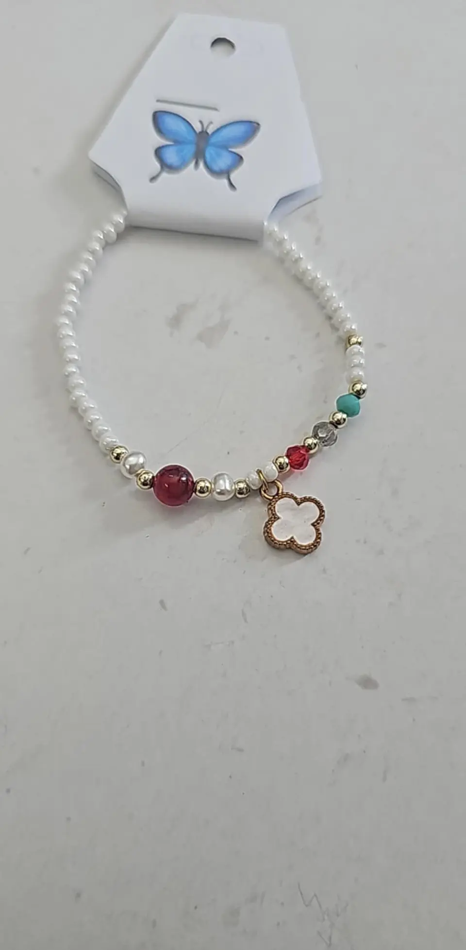 pulseira missangas trevo 1