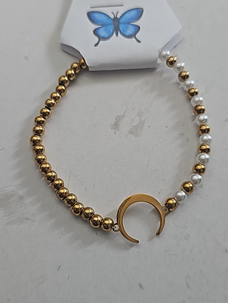 Pulseiras Douradas com Pingentes  2