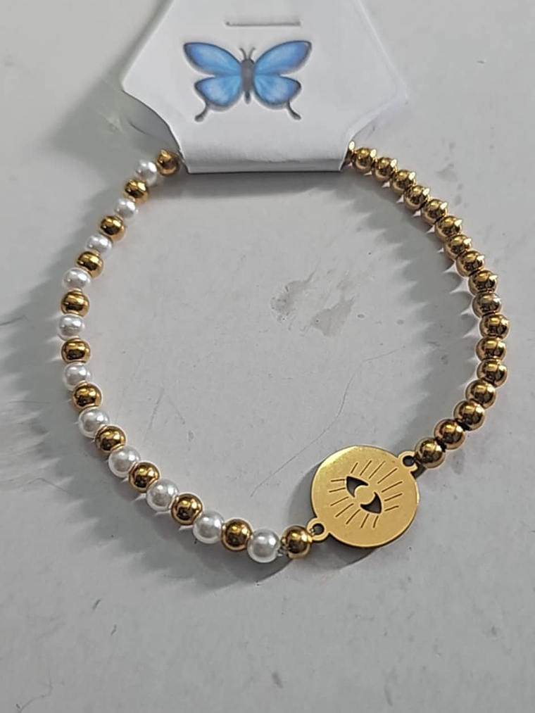 Pulseiras Douradas com Pingentes  4