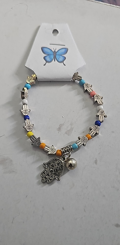 Pulseira Colorida com Pingente Mão de Fátima