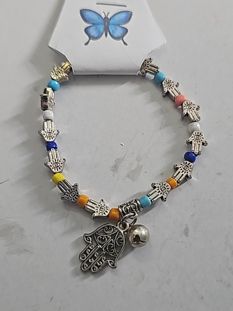 Pulseira Colorida com Pingente Mão de Fátima 1