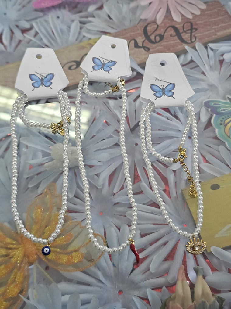 Colares de Pérolas com Pingentes – Proteção e Elegância 1