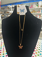 Conjunto de Colar e Brincos Borboleta dourado - Thumbnail 1