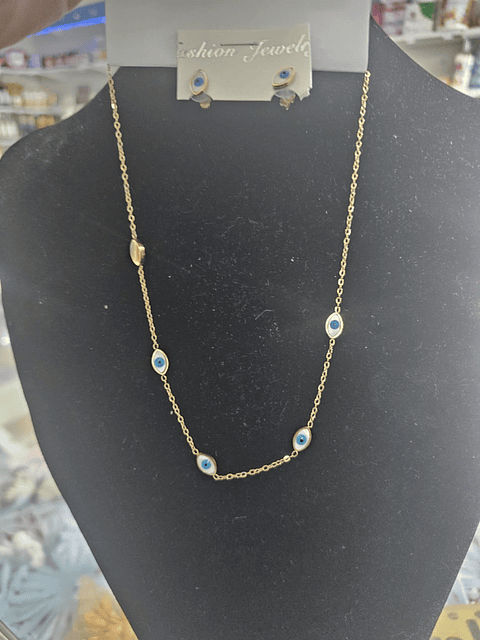 Conjunto Olho Grego – Colar e Brincos de Proteção