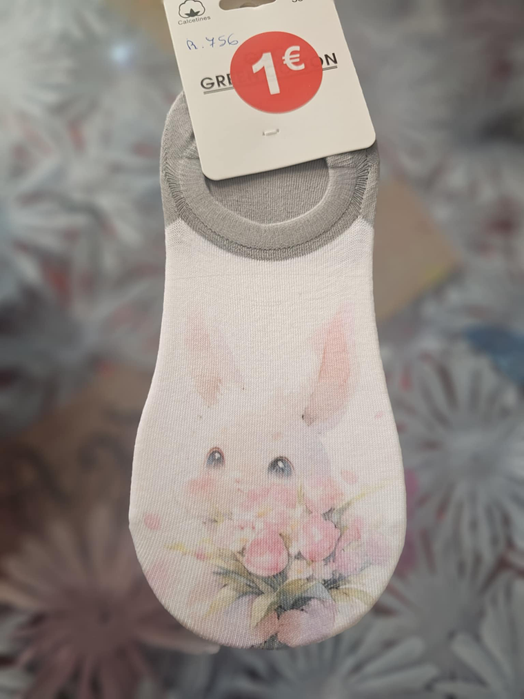 Meias Femininas Invisíveis com Estampa de Coelhinhos 2