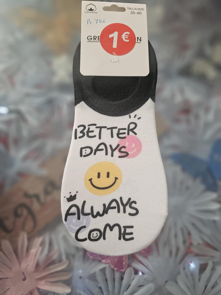 Meias Invisíveis com Estampas de Smileys e Frases Positivas 5