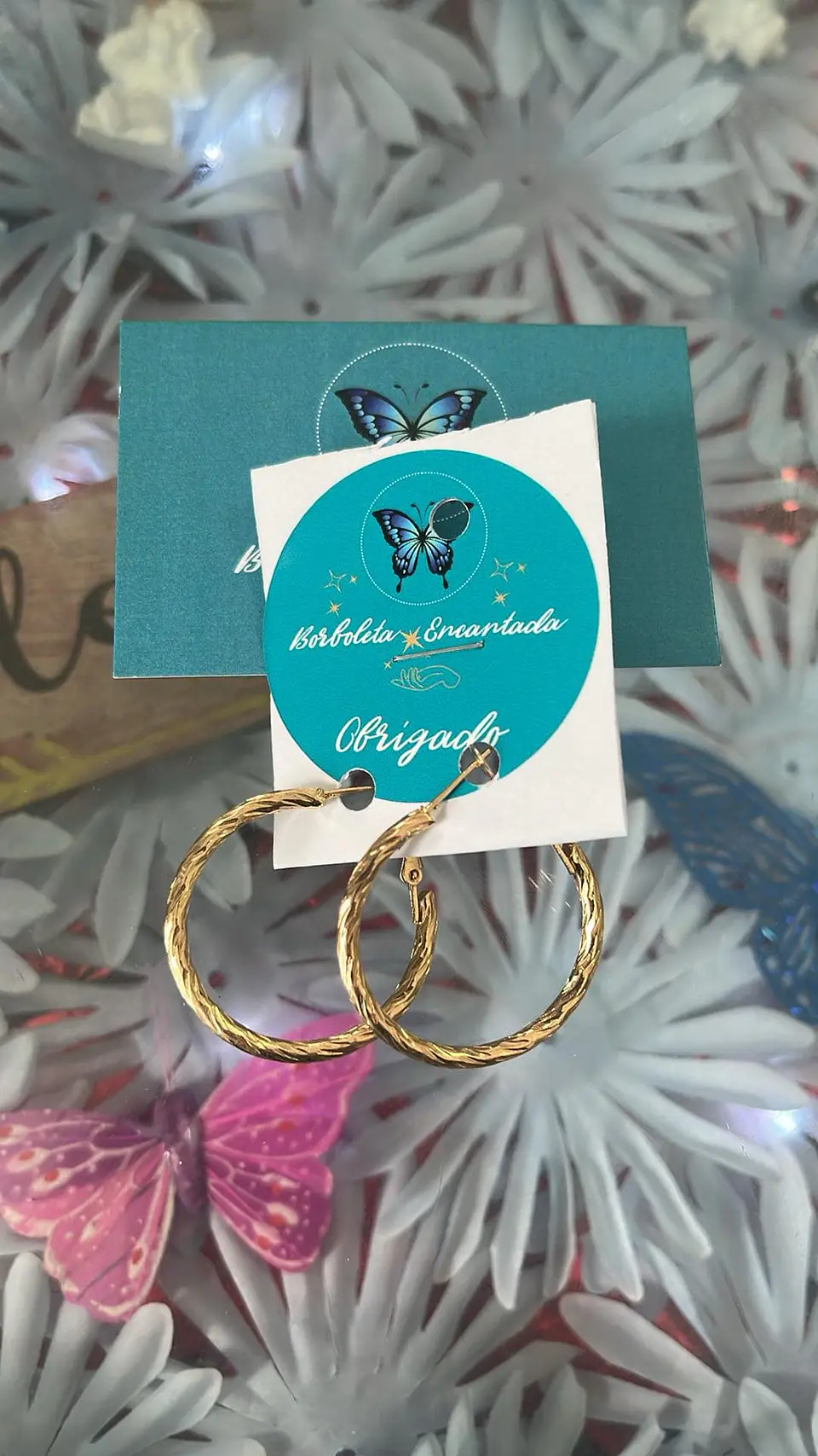 Brincos Argola Texturizada – Dourado e Prateado 2