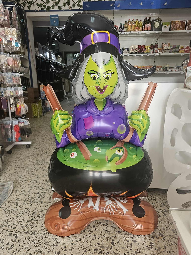 Infláveis Decorativos Halloween – Bruxa com Caldeirão + Caveiras 3
