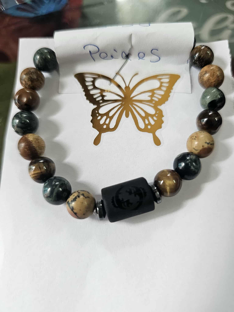 pulseira signo c/olho tigre jape verde turmalina  8