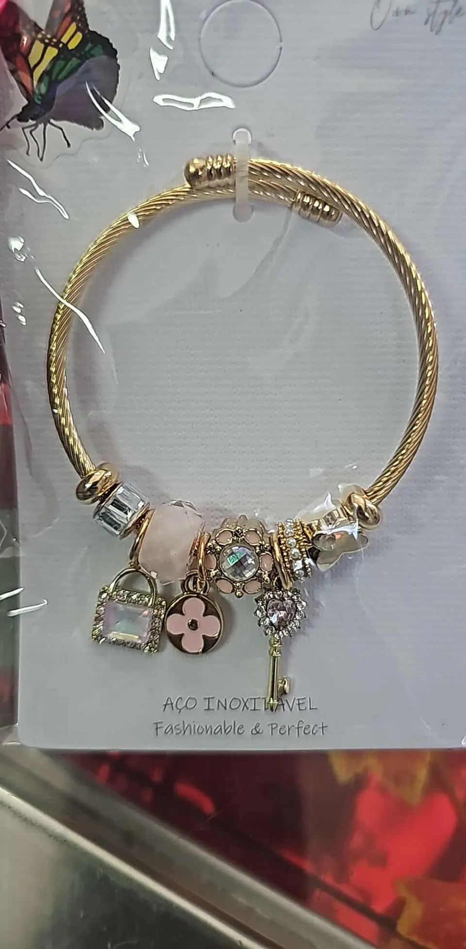 🌟 Pulseira Charms Elegance em Aço Inoxidável 2