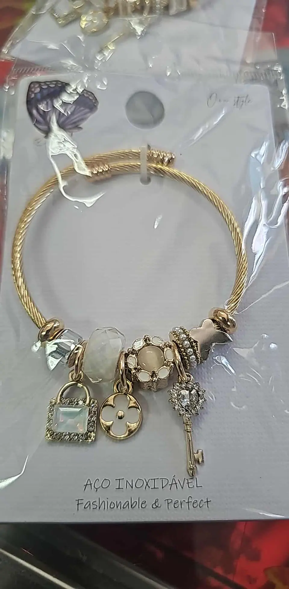 🌟 Pulseira Charms Elegance em Aço Inoxidável 3