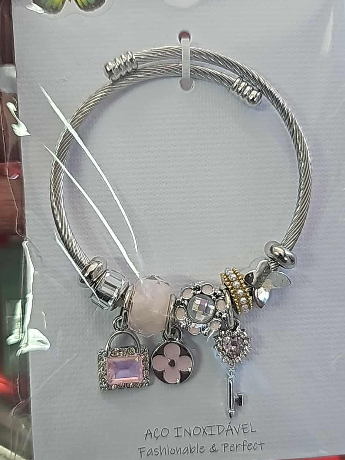 🌟 Pulseira Charms Elegance em Aço Inoxidável 4