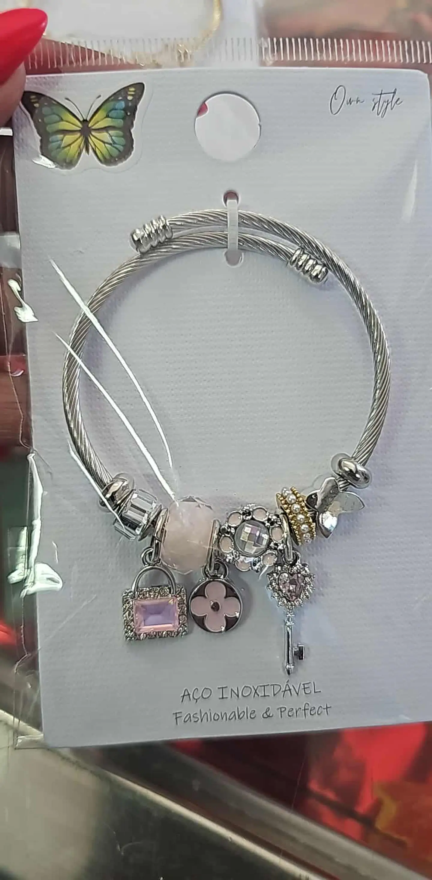 🌟 Pulseira Charms Elegance em Aço Inoxidável 4