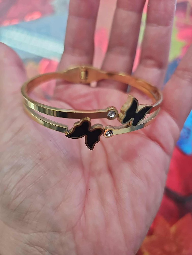  🦋 Pulseira Bracelete Borboleta Black Luxo 1
