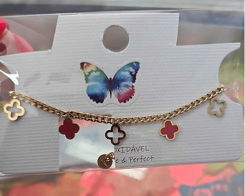 🌸 Pulseira Color Flowers em Aço Inoxidável 🌸