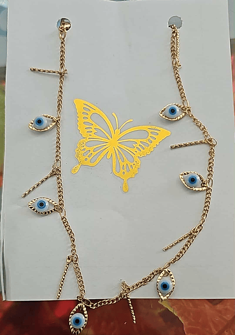 🧿 Colar Olho Grego Dourado 🧿