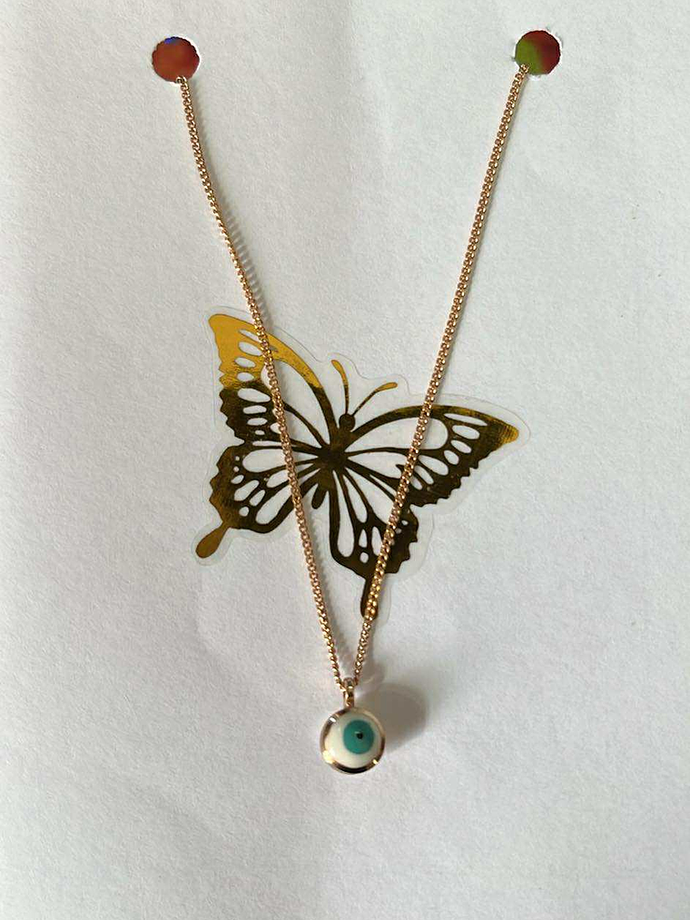 🧿 Colar Olho Grego Dourado 🧿 3