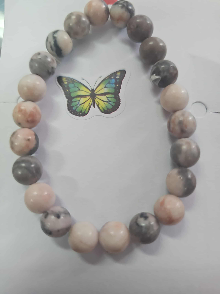 Pulseira Jaspe Zebra Rosa – Equilíbrio & Amor 1