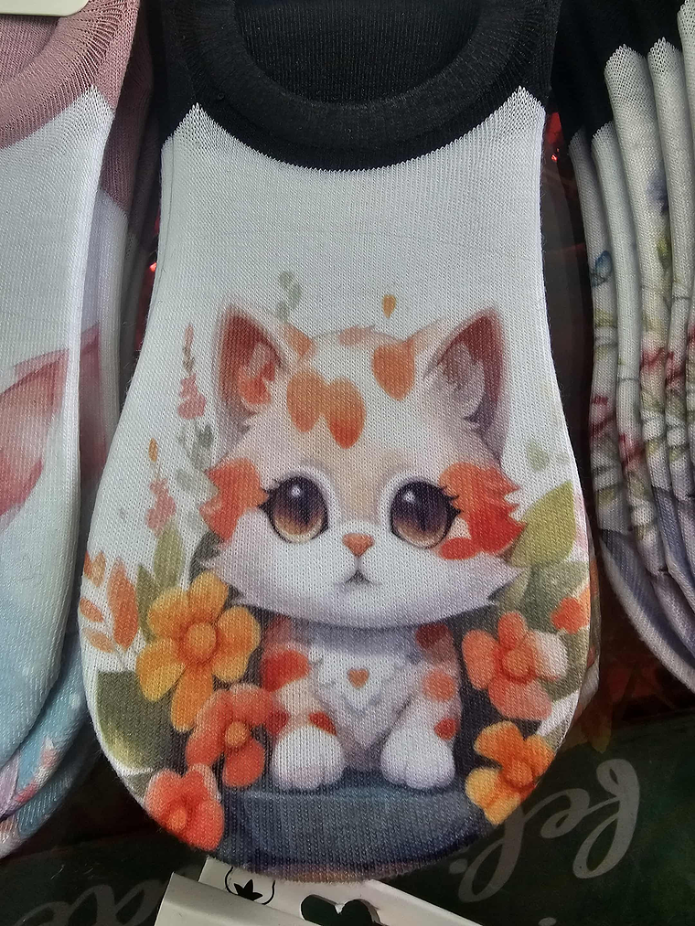 🐱💖 Meias com Estampas de Gatinhos – conforto e fofura 6