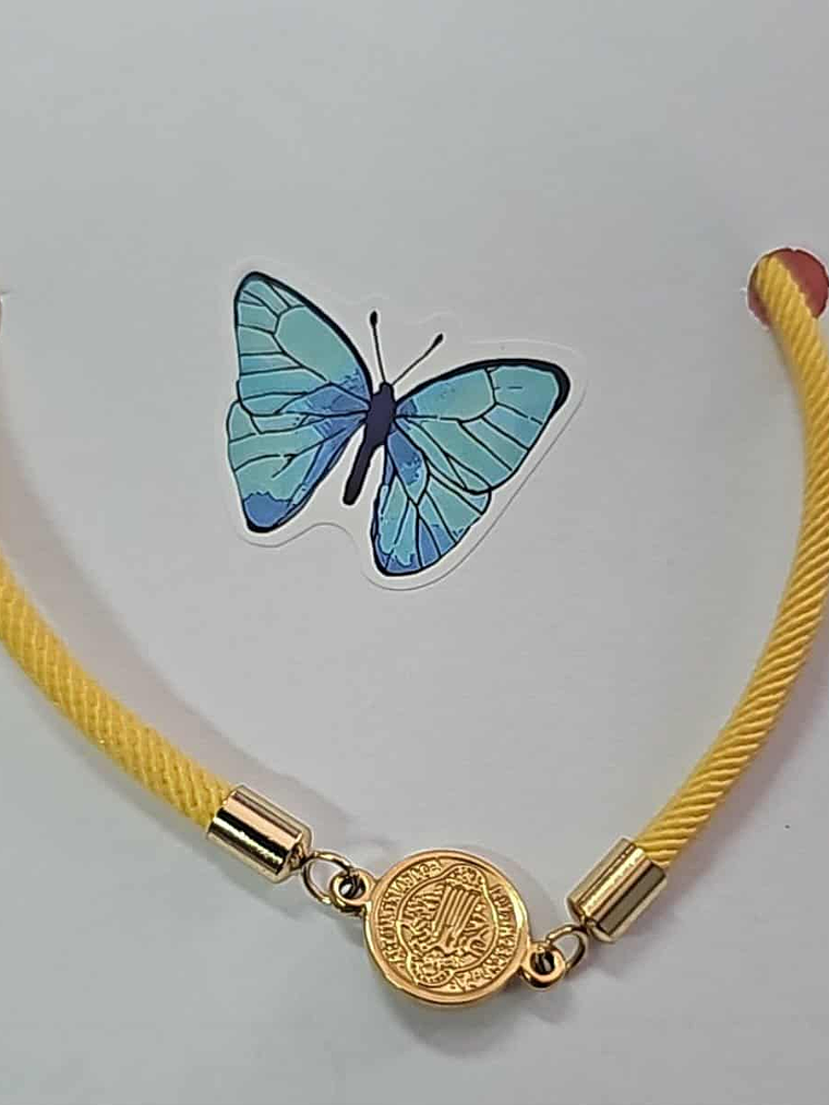 ✨ Pulseira Fio Colorido com Medalhinha Dourada ✨ 4