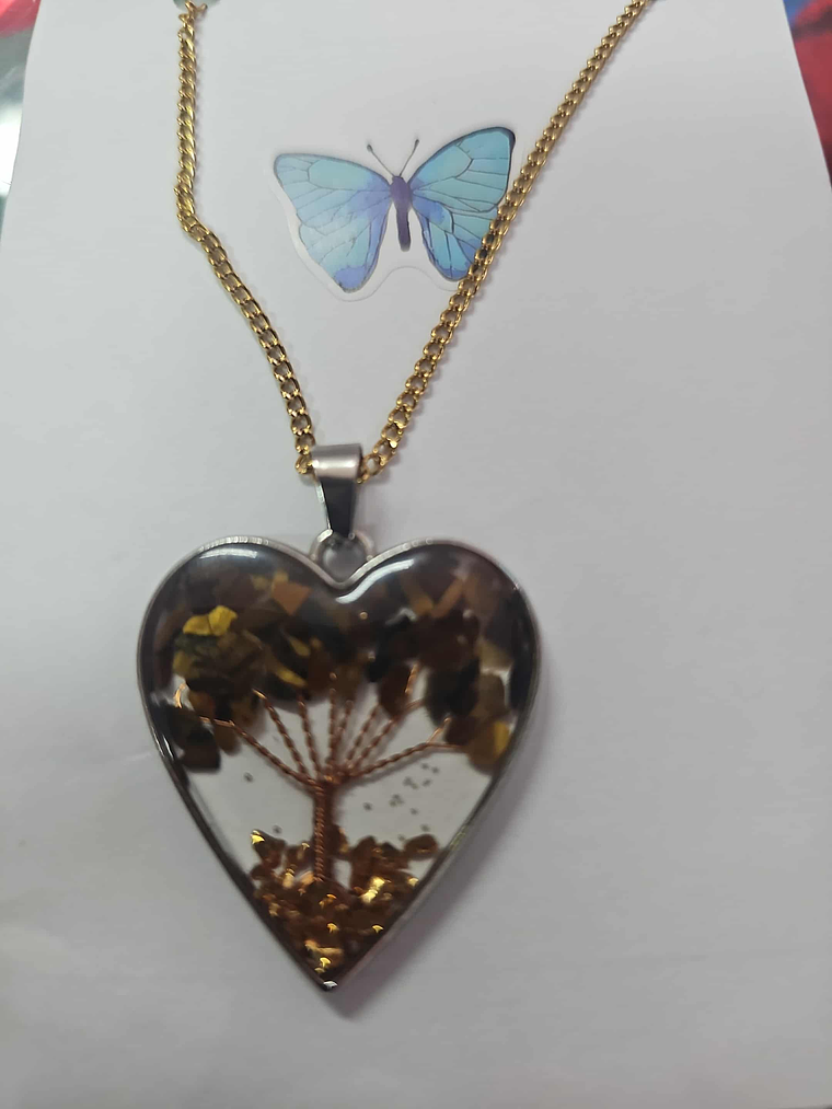 💛🌳 Colar Coração com Árvore da Vida Dourada – Energia e Prosperidade 🌳💛 1