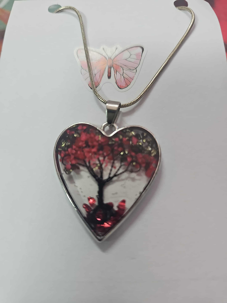 ❤️🌳 Colar Coração com Árvore da Vida Vermelha – Amor e Energia Vital 🌳❤️ 1