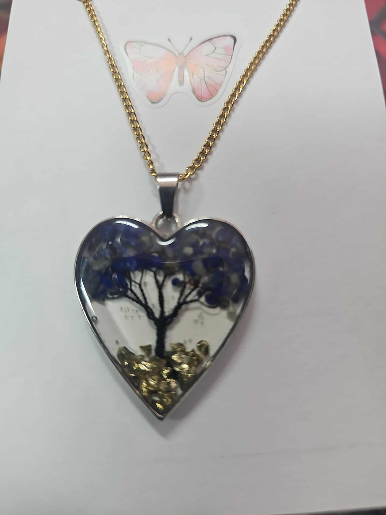 💙🌳 Colar Coração com Árvore da Vida Azul – Serenidade e Proteção 🌳💙 1
