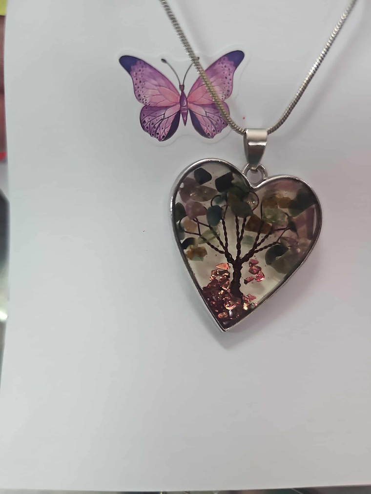 🌸🌳 Colar Coração com Árvore da Vida – Equilíbrio e Amor Interior 🌳🌸 1