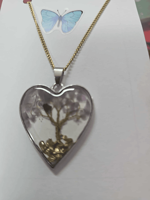 🌳💜 Colar Coração com Árvore da Vida Lilás – Espiritualidade e Proteção 💜🌳