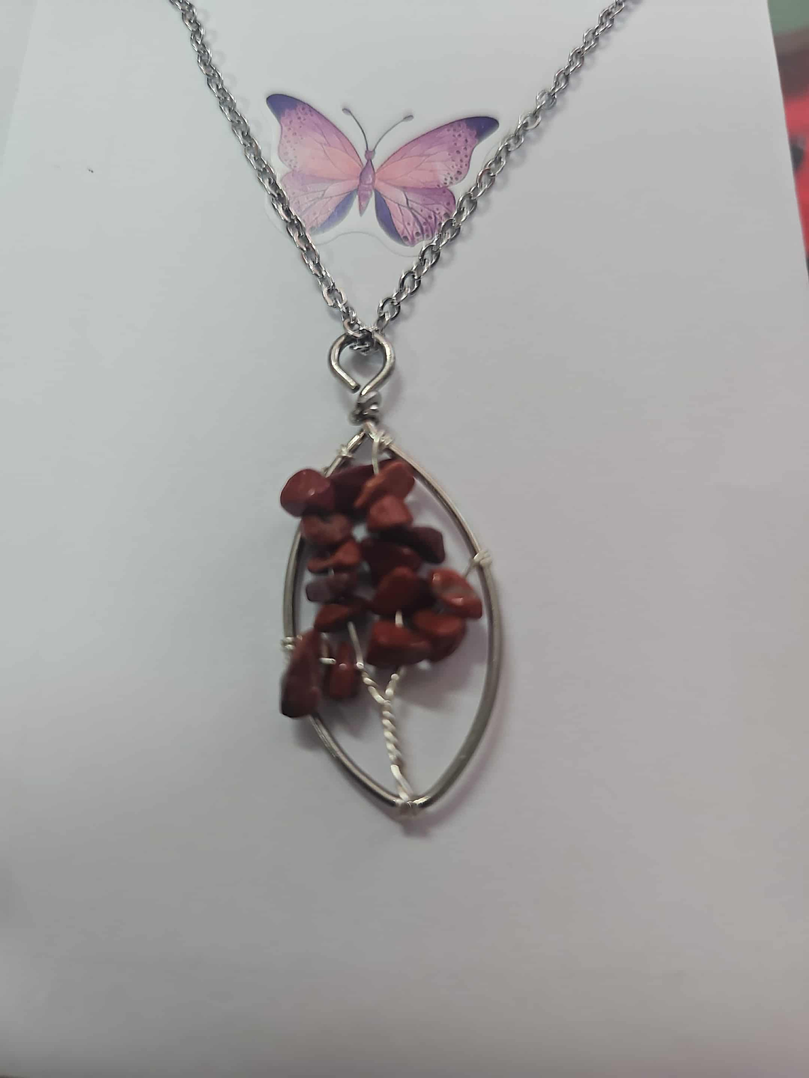 🌳❤️ Colar Árvore da Vida com Pedras Vermelhas – Força e Proteção ❤️🌳 1