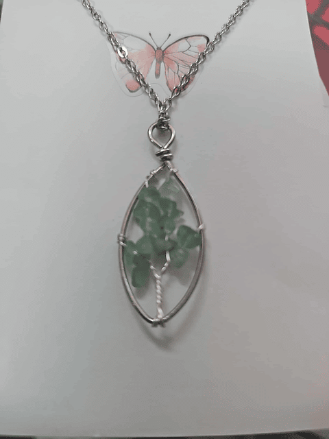 🌳💚 Colar Árvore da Vida com Pedras Verdes – Equilíbrio e Renovação 💚🌳