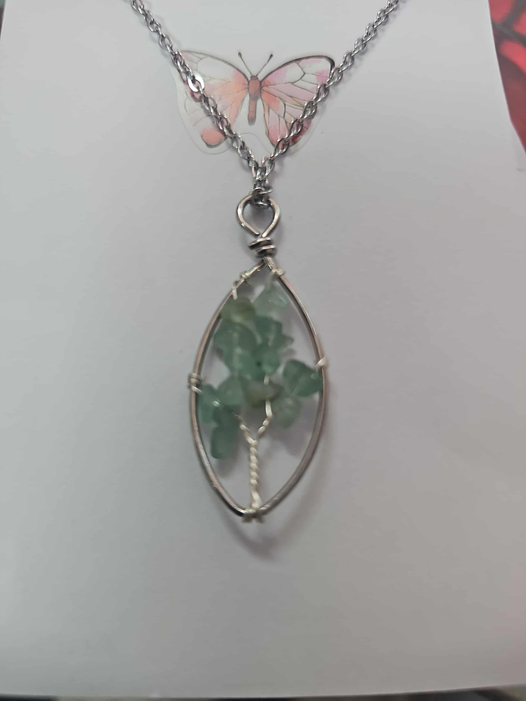 🌳💚 Colar Árvore da Vida com Pedras Verdes – Equilíbrio e Renovação 💚🌳 1