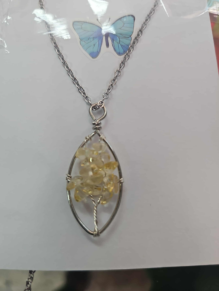 🌳💛 Colar Árvore da Vida com Pedras Amarelas – Luz e Prosperidade 💛🌳 1