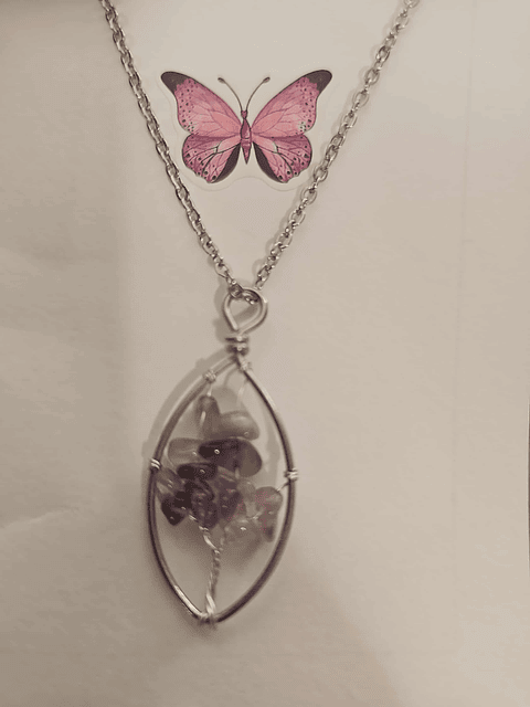 🌳💜 Colar Árvore da Vida com Pedras Lilases – Proteção e Intuição 💜🌳