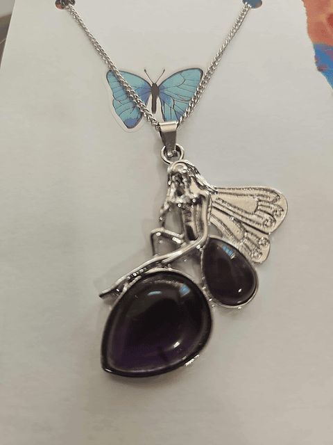 🧚‍♀️ Colar Fada Encantada com Pedras Lilas – Magia e Proteção 🧚‍♀️💜