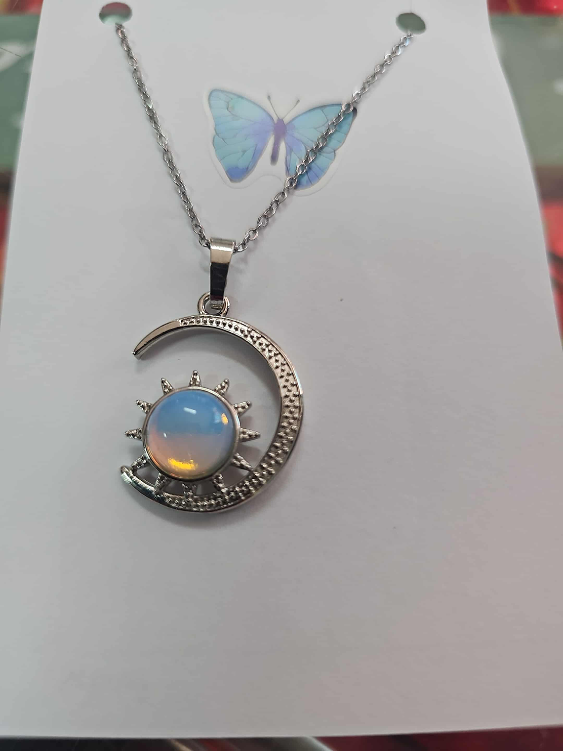  Colar Sol e Lua com Pedra Opalina – Luz, Magia e Equilíbrio 1