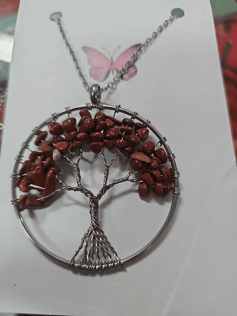 🌳❤️ Colar Árvore da Vida com Jaspe Vermelho – Força, Coragem e Estabilidade ❤️🌳