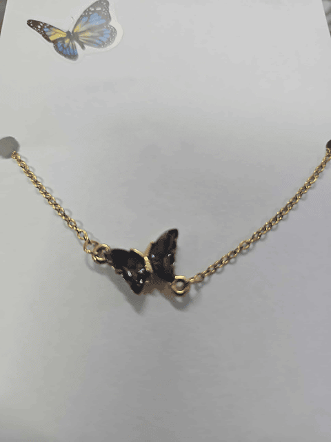 🖤🦋 Pulseira Borboleta Preta – Elegância e Proteção ✨