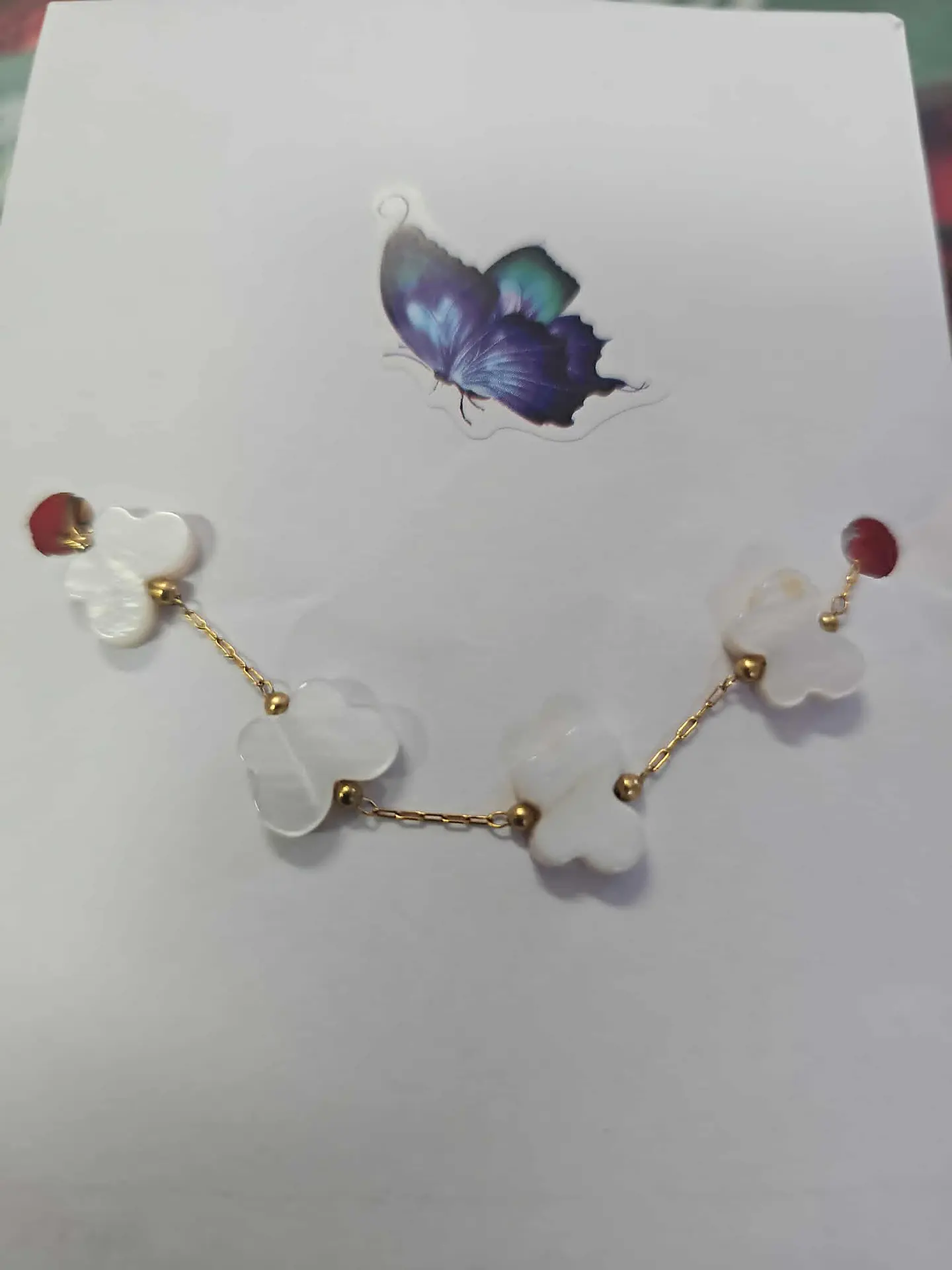 🤍🍀 Pulseira Trevo Madrepérola – Sorte e Harmonia ✨ 1