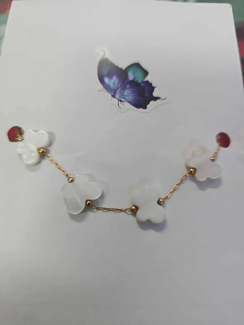 🤍🍀 Pulseira Trevo Madrepérola – Sorte e Harmonia ✨ 1