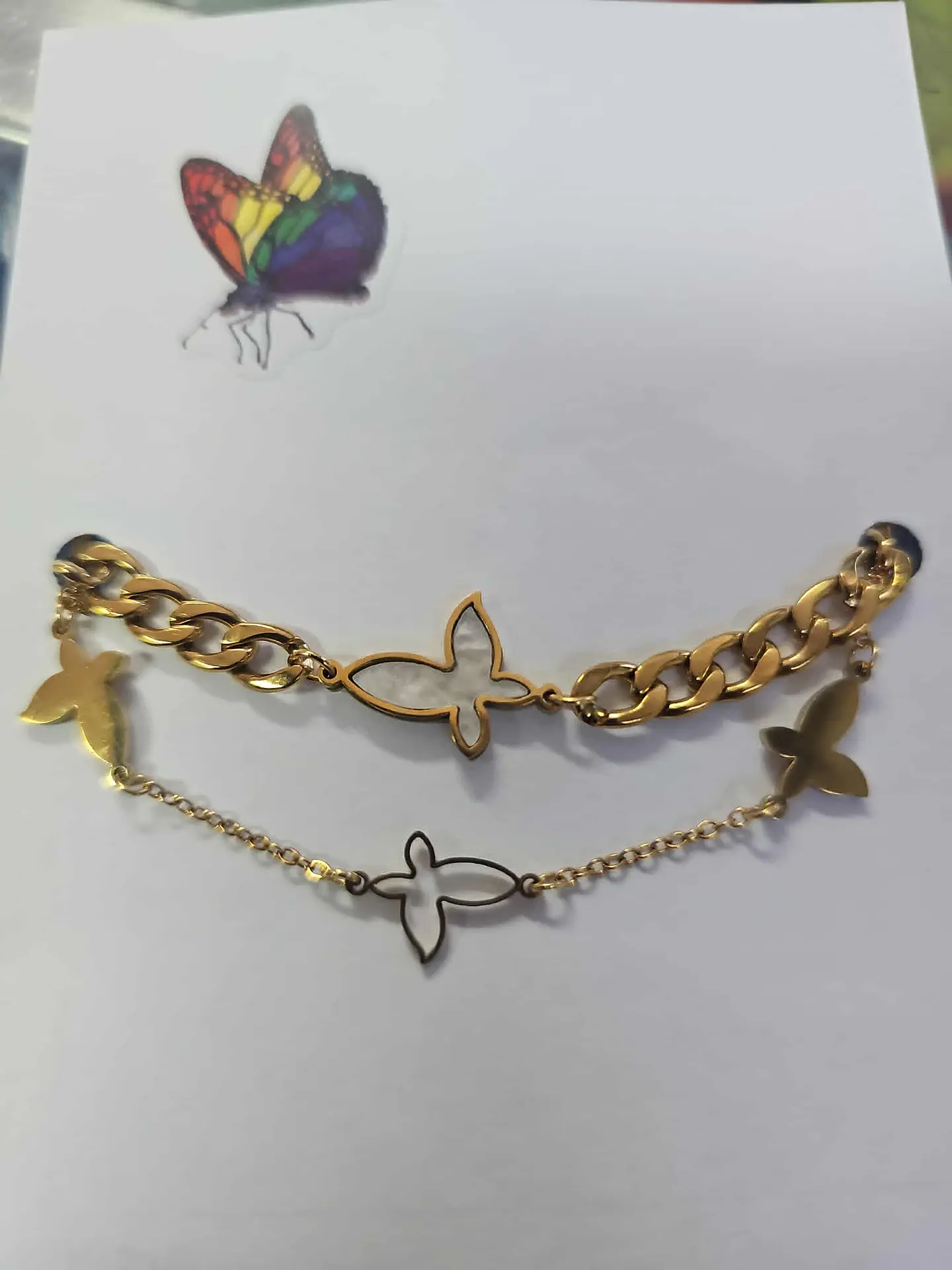 💛🦋 Pulseiras Duplas Borboleta Dourada – Liberdade e Elegância ✨ 1
