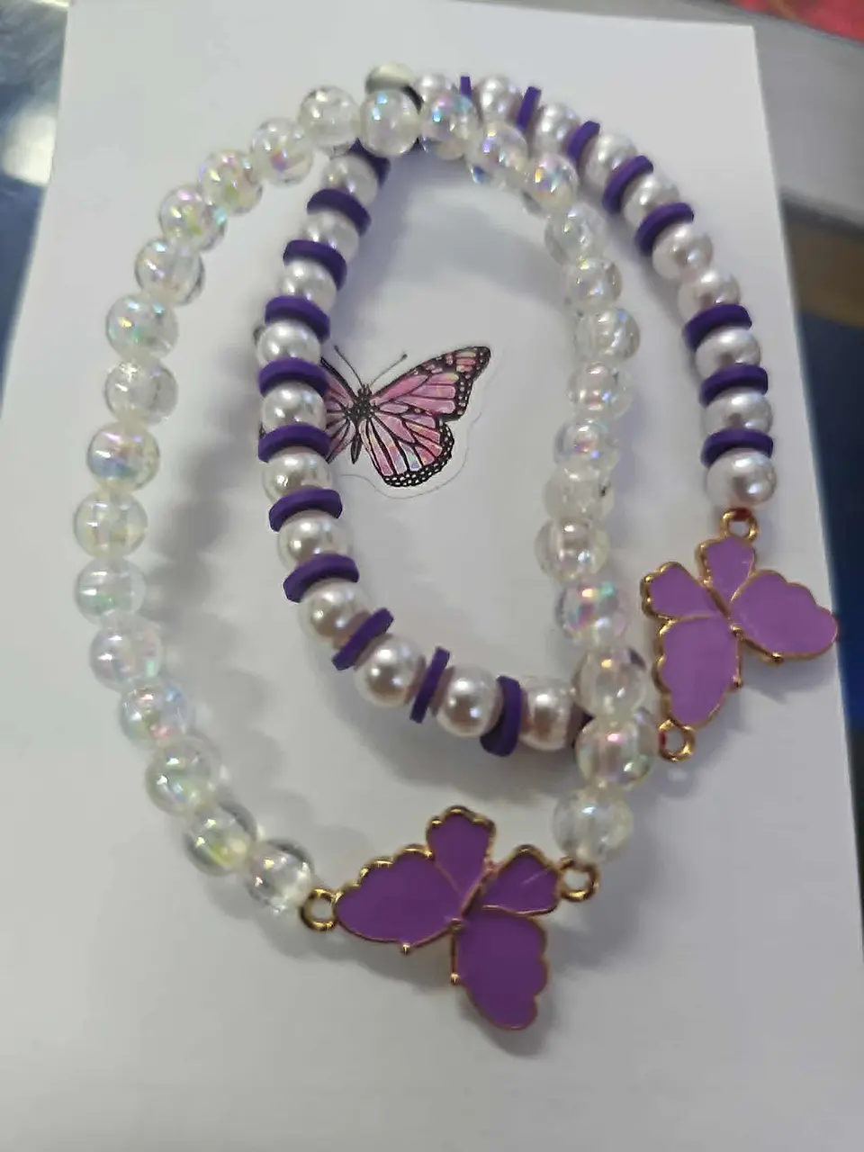💜🦋 Pulseiras Duplas Borboleta Roxa – Intuição e Transformação ✨ 1