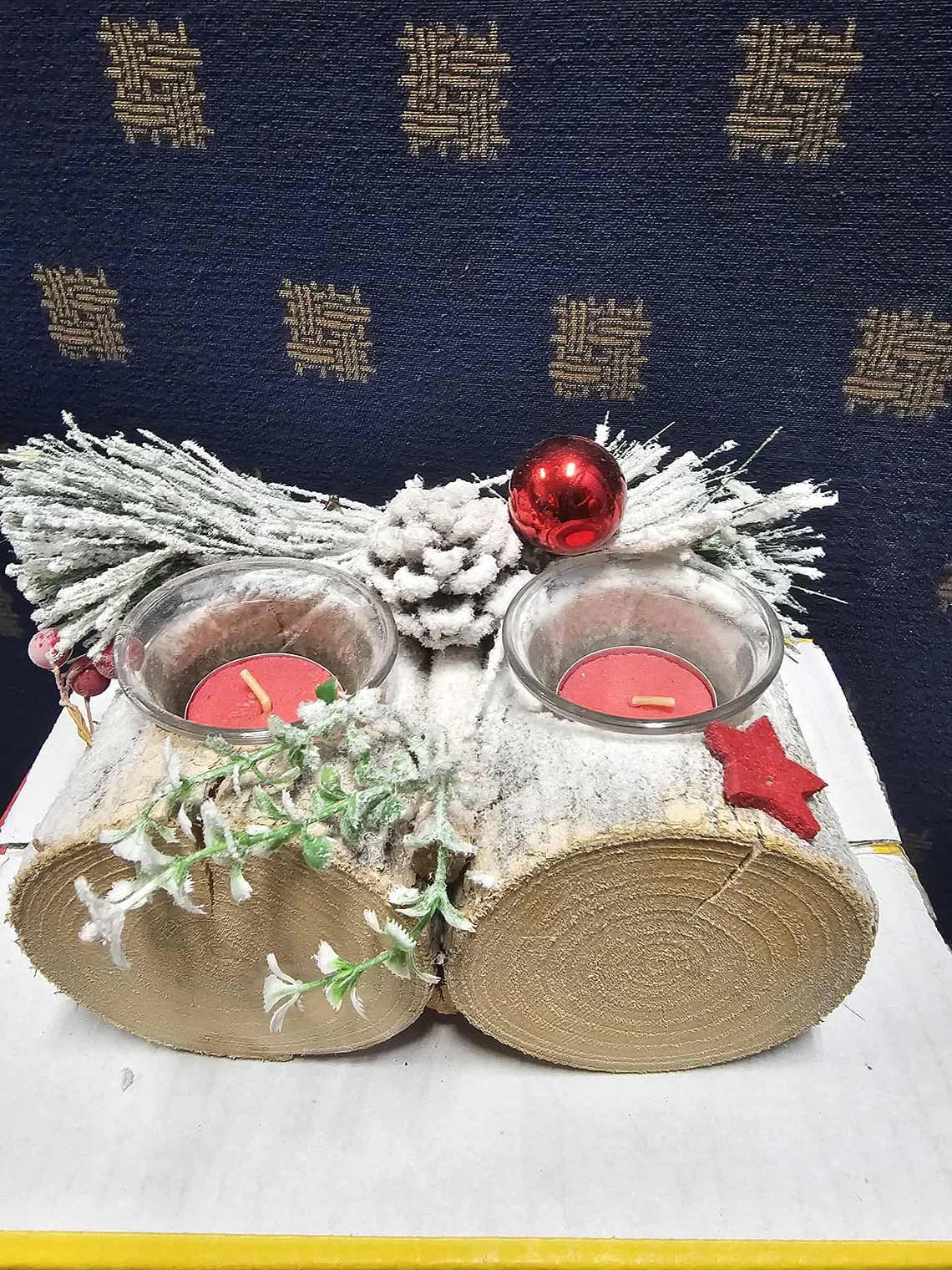 ✨ Porta-Velas Duplo Natalino em Madeira  ✨ 1