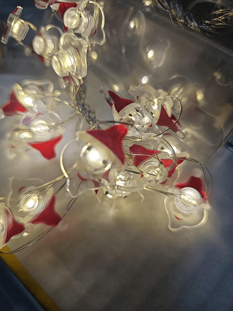 🎅 Luzes de Natal com Caras de Pai Natal 💡