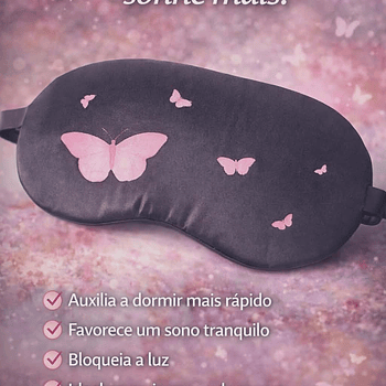 Máscara de Dormir com Estampa de Borboleta – Conforto e Relaxamento