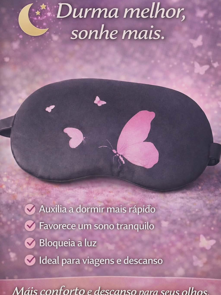 Máscara de Dormir com Estampa de Borboleta – Conforto e Relaxamento 2